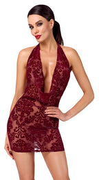 Noir Dress red · průsvitné mini šaty Kink Royal, vínová, vel. L