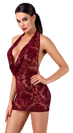 Noir Dress red · průsvitné mini šaty Kink Royal, vínová, vel. L