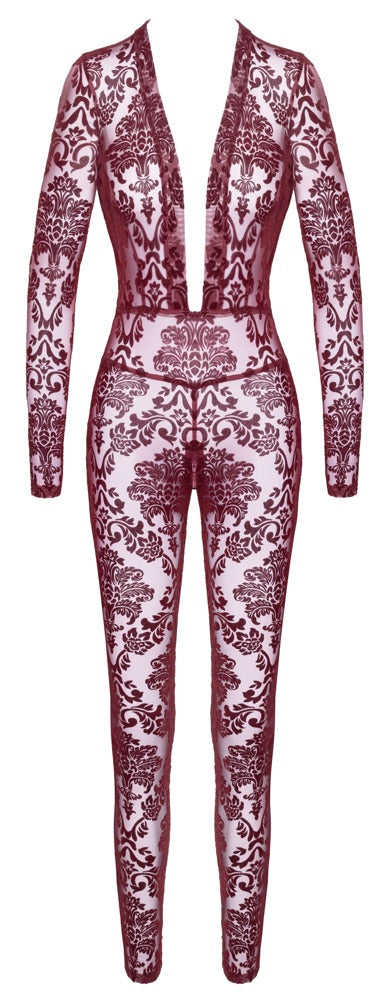 Noir Jumpsuit · průsvitný catsuit Kink Royal, vínová, vel. S