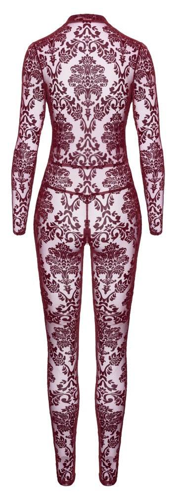 Noir Jumpsuit · průsvitný catsuit Kink Royal, vínová, vel. S