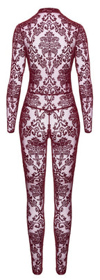 Noir Jumpsuit · průsvitný catsuit Kink Royal, vínová, vel. S