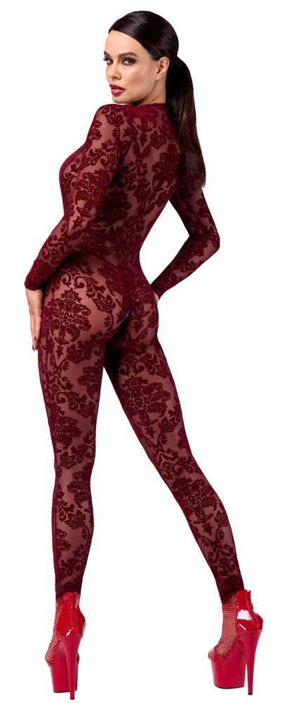 Noir Jumpsuit · průsvitný catsuit Kink Royal, vínová, vel. S