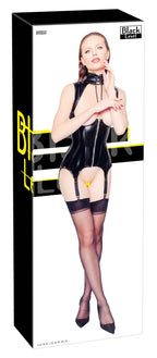 Black Level Vinyl Basque · lakovaný korzet s otevřenými košíčky · vel. M