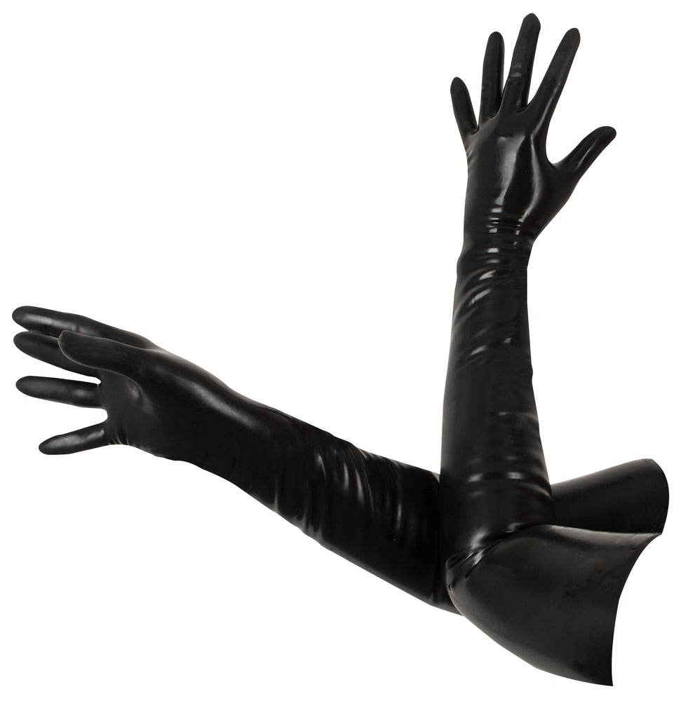 Late X Latex Gloves M · lesklé latexové rukavice po loket
