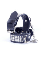 Fetish B-Series Handcuffs with Cristals · pouta s kamínky, stříbrná