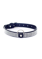 Fetish B Series Collar with crystals · obojek s krystaly, stříbrná 2 cm