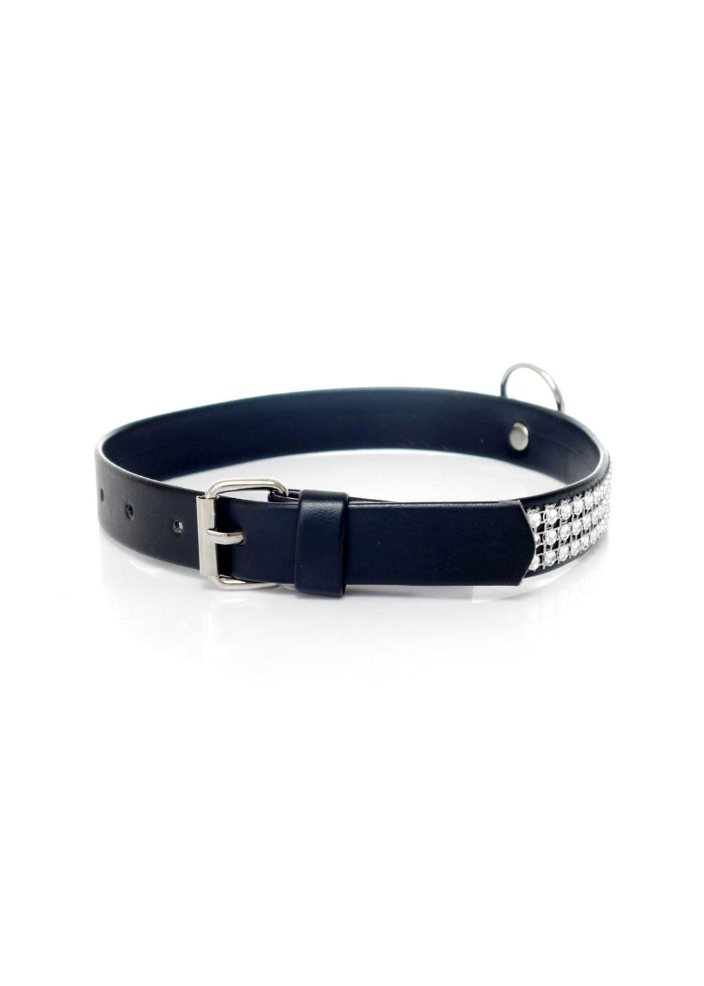 Fetish B Series Collar with crystals · obojek s krystaly, stříbrná 2 cm