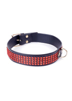 Fetish B Series Collar with crystals Red Line · obojek s krystaly, červená, šíře 3 cm
