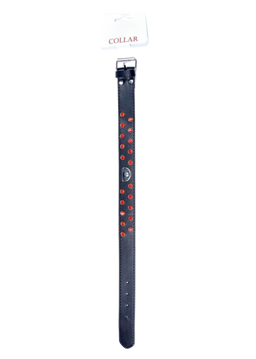 Fetish B-Series obojek s červenými krystaly · šířka 3 cm