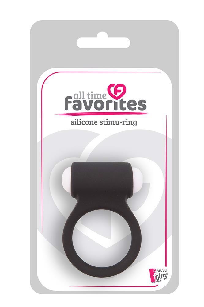 Dream Toys All Time Favorites Silicone Stimu-Ring · vibrační erekční kroužek, černá