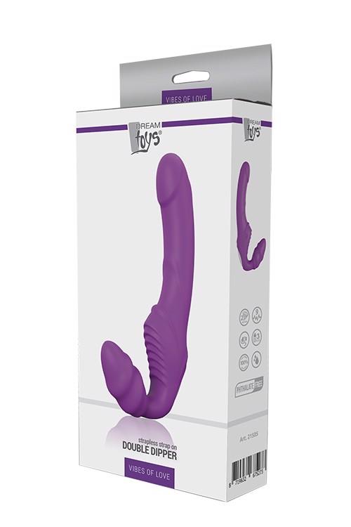 Dream Toys Vibes of Love Double Dipper · strap-on bez postroje s vibracemi