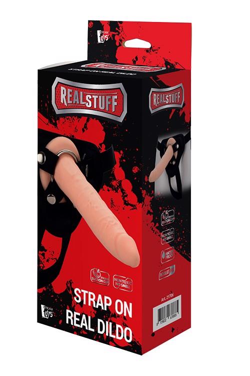 Dream Toys RealStuff Strap On Real Dildo · připínací dildo s postrojem