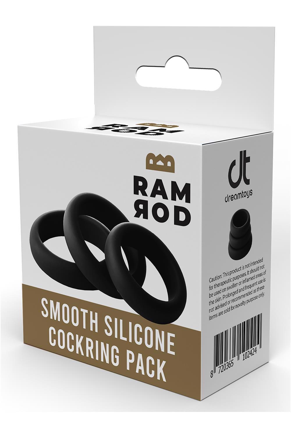 Dream Toys Ramrod Smooth Silicone Cockring Pack · sada erekčních kroužků (3 ks)