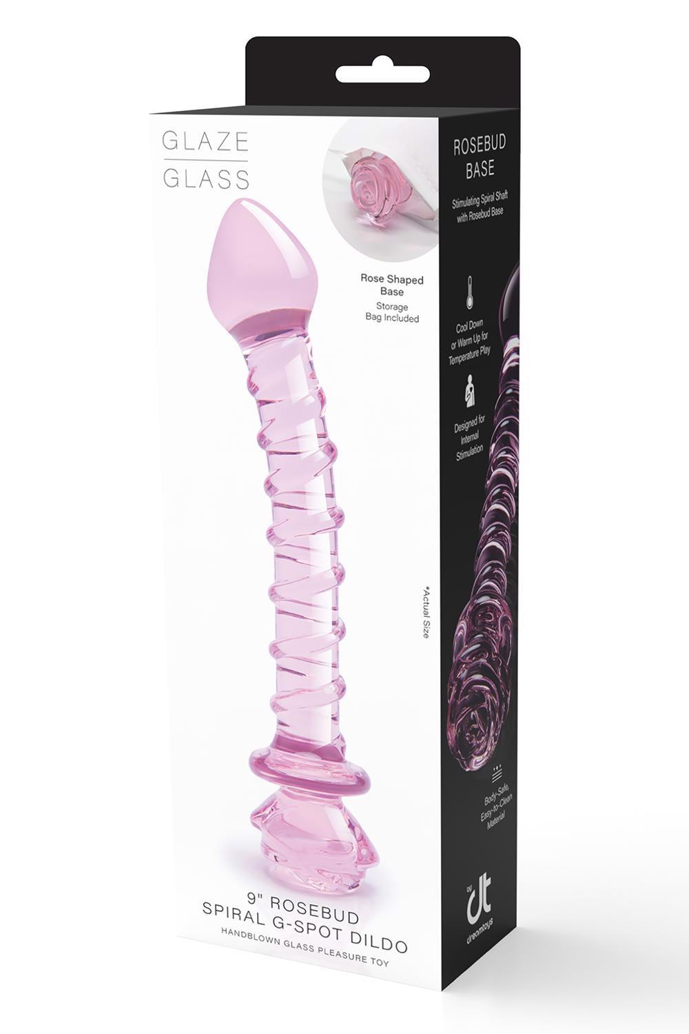 Dream Toys Glaze Glass Rosebud Spiral · skleněné dildo na bod G
