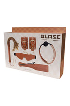 Dream Toys Blaze Elite BDSM Set · sada z veganské kůže, koňakově hnědá (5 ks)