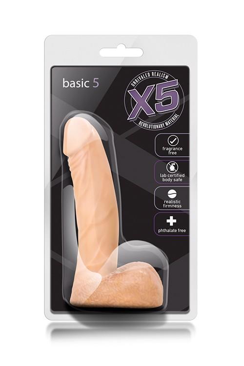 Blush X5 Basic · realistické dildo s varlaty, béžové