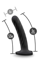 Blush Temptasia Twist Medium · silikonové dildo s točeným reliéfem, černá