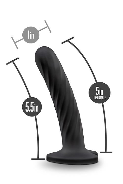 Blush Temptasia Twist Medium · silikonové dildo s točeným reliéfem, černá