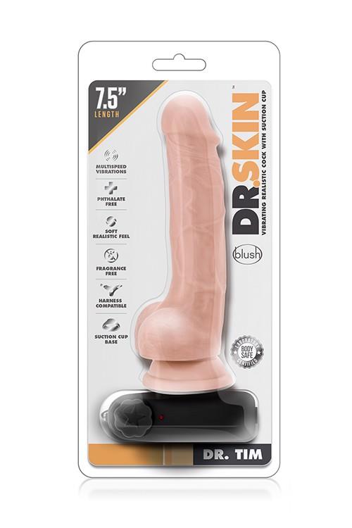 Blush Dr. Skin Dr. Tim 7.5 Inch Vibrating Cock · realistický vibrátor s přísavkou