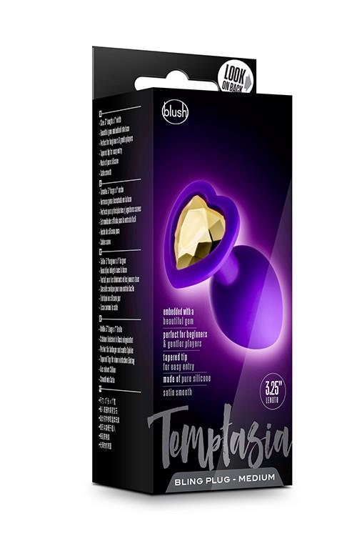 Blush Temptasia Bling Plug Medium · anální kolík s kamínkem, fialová