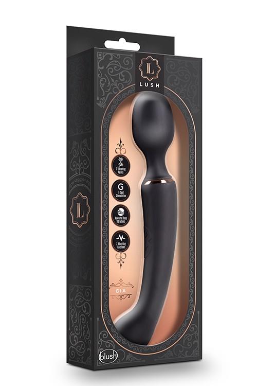 Blush Lush Gia · masážní hlavice a vibrátor na bod G v jednom, černá