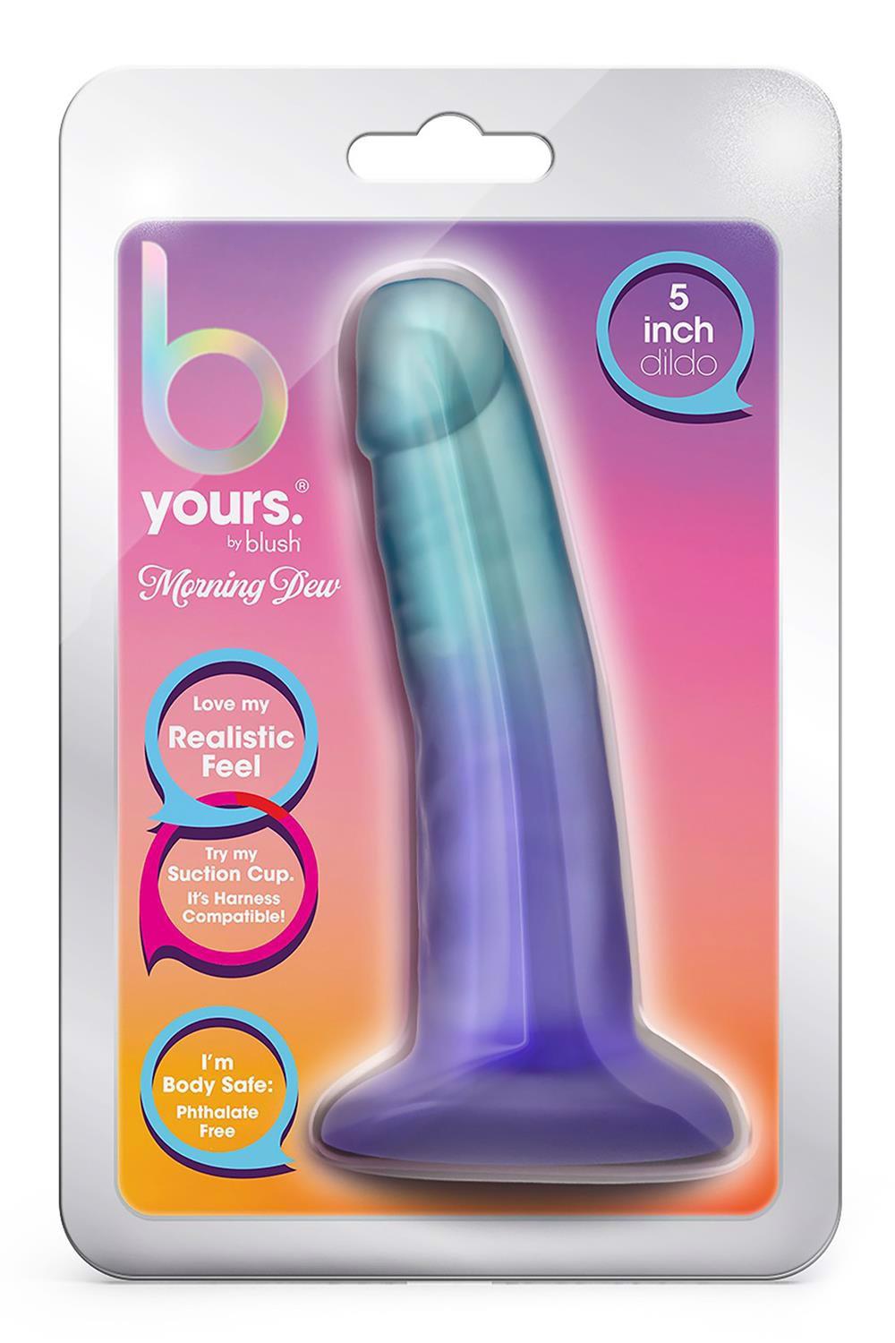 Blush B Yours Morning Dew 5 Inch Sapphire · realistické dildo s přísavkou