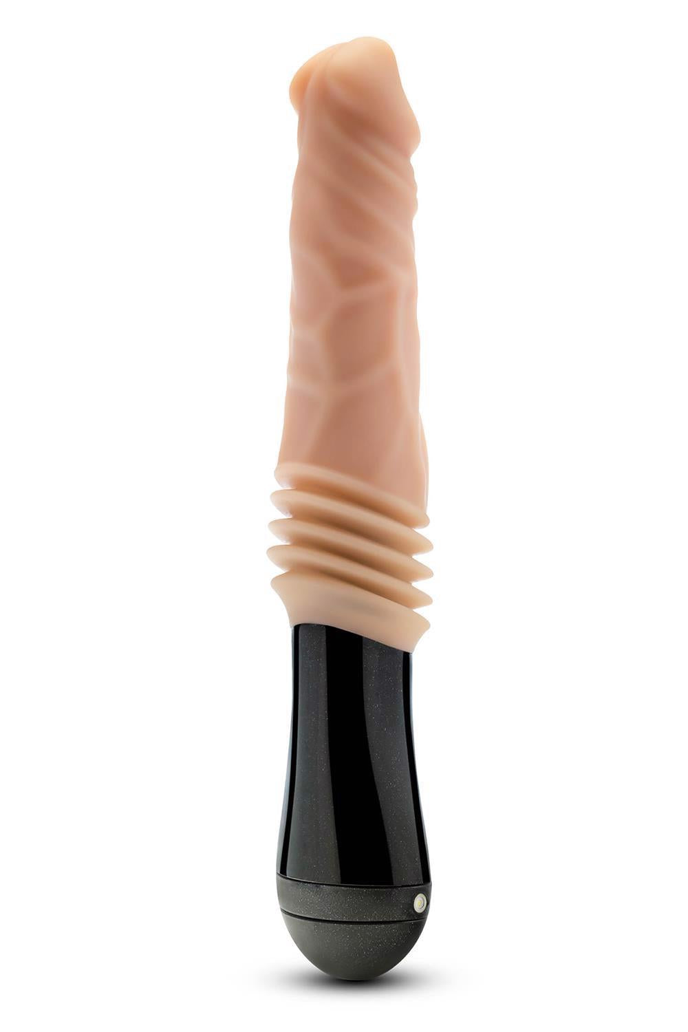 DR. SKIN SILICONE DR. KNIGHT THRUSTING GYRATING VIBRATING DILDO BEIGE