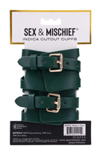 Sportsheets Indica Cutout Cuffs · pouta na zápěstí, zelená