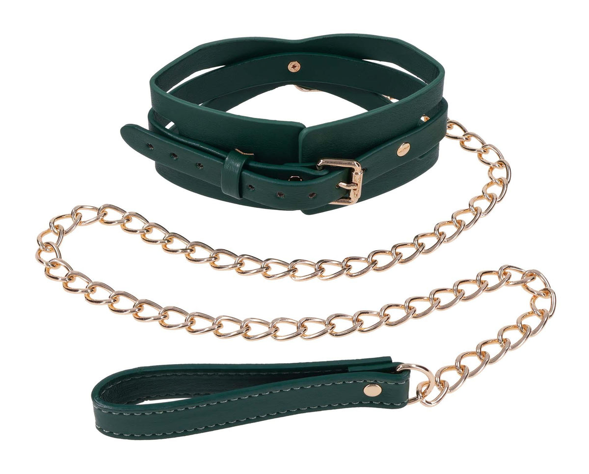 Sportsheets Indica Cutout Collar And Leash · obojek s vodítkem, zelený