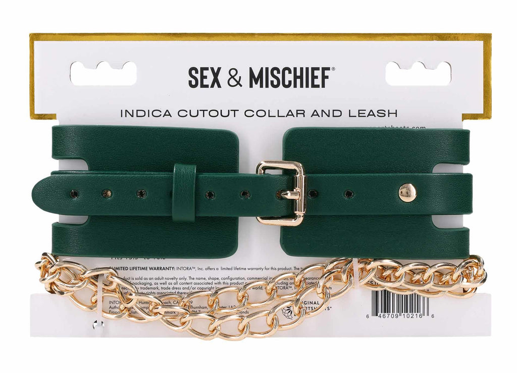 Sportsheets Indica Cutout Collar And Leash · obojek s vodítkem, zelený