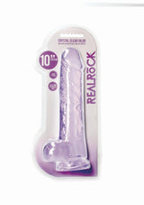 RealRock Crystal Clear realistické dildo s varlaty · 25,4 cm
