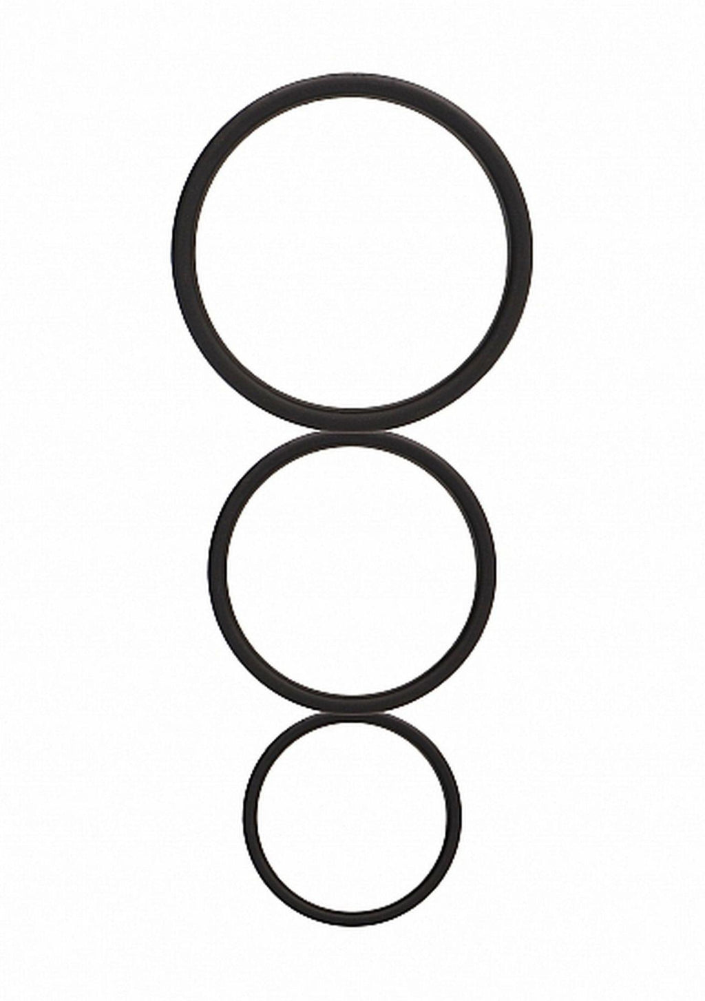Flat Cock Ring Set - Black