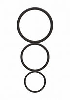 Flat Cock Ring Set - Black