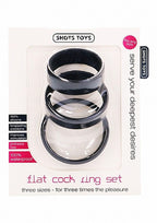 Flat Cock Ring Set - Black