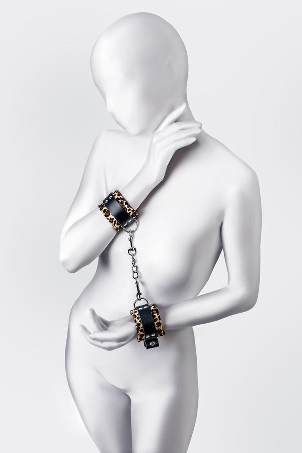 Anonymo handcuffs, PU leather, print, 19.5 cm