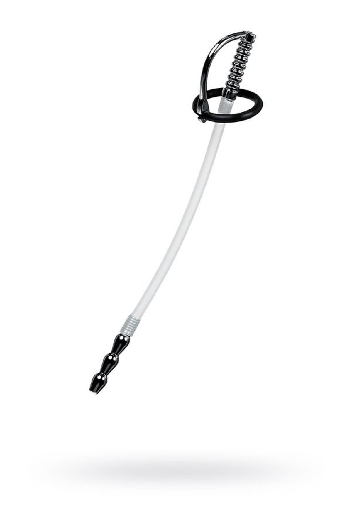 Urethral catheter TOYFA Metal, with replaceable securing rings, silicone, silver, 23cm