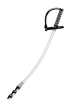 Urethral catheter TOYFA Metal, with replaceable securing rings, silicone, silver, 23cm