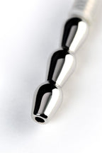 Urethral catheter TOYFA Metal, with replaceable securing rings, silicone, silver, 23cm
