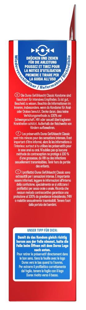 Durex Gefühlsecht Classic · tenké kondomy (8 ks)