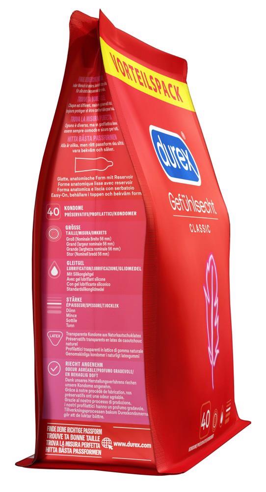 Durex Gefühlsecht Classic · tenké kondomy s rezervoárem