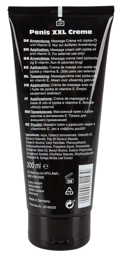 Penis XXL krém · veganský masážní krém na penis · 200 ml