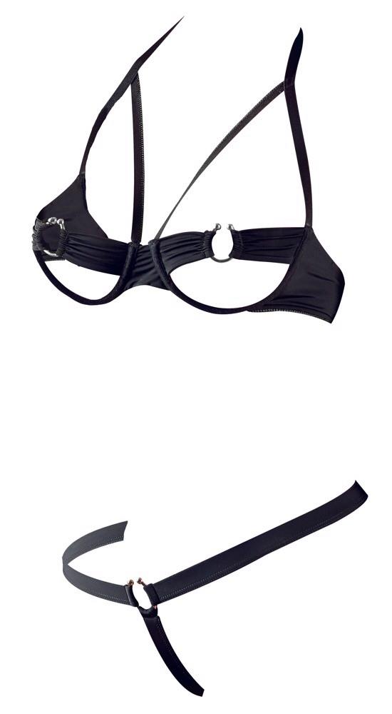 Cottelli Minimal Bra Set · otevřená podprsenka a tanga, vel. 85B/L