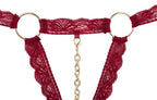 Cottelli Lingerie Bra Set open red · otevřené košíčky a tanga s řetízkem · vel. M/L
