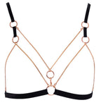 Cottelli Lingerie Bra Set Glamour · souprava s řetízky v barvě růžového zlata, vel. L