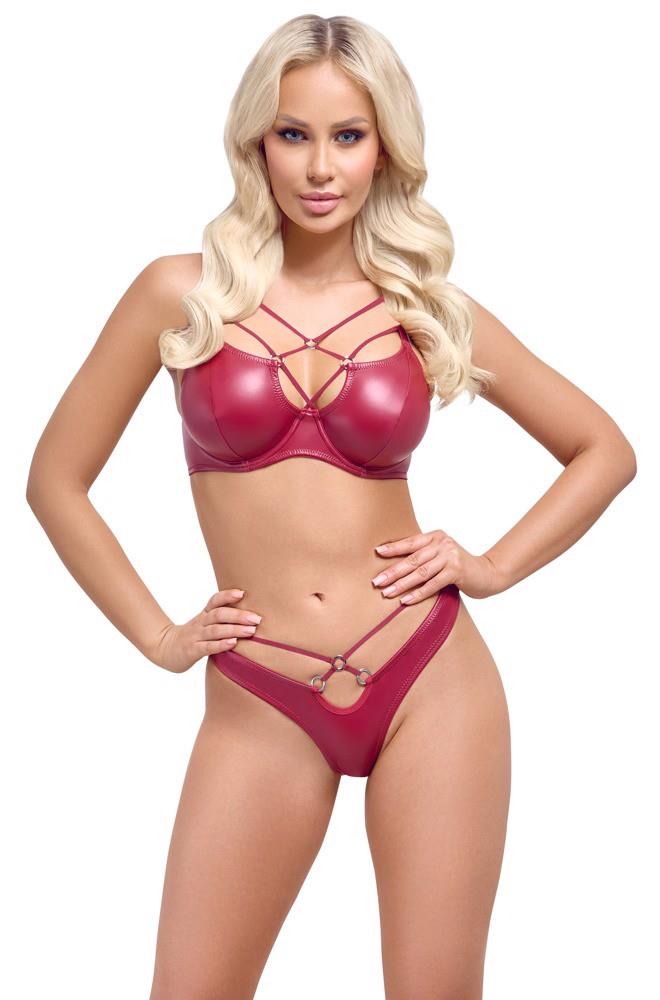 Cottelli Lingerie Bra Set · wetlook podprsenka s kosticemi a tanga