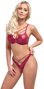 Cottelli Lingerie Bra Set · wetlook podprsenka s kosticemi a tanga
