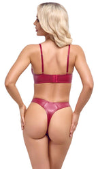 Cottelli Lingerie Bra Set · wetlook podprsenka s kosticemi a tanga