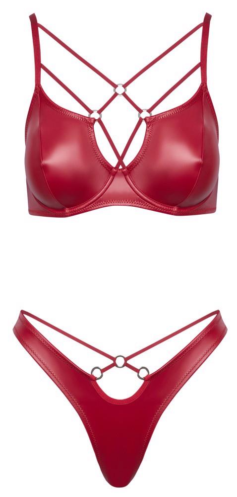 Cottelli Lingerie Bra Set · wetlook podprsenka s kosticemi a tanga