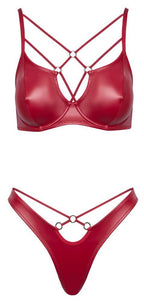 Cottelli Lingerie Bra Set · wetlook podprsenka s kosticemi a tanga