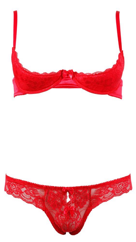 Cottelli Half-cup Bra Set · saténový komplet s tangem, vel. 80B/M